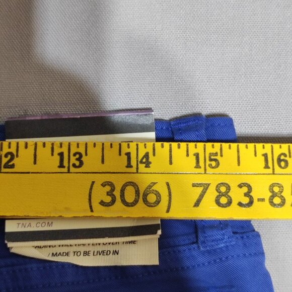 NWT TNA twill pants women's size 10 blue colour Mid-rise Skinny fit Stretchy - Picture 10 of 14